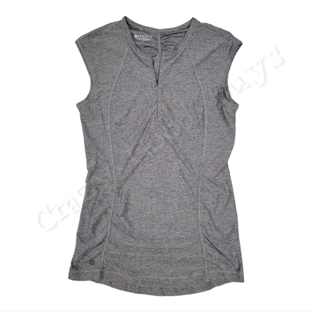Athleta Muscle Shirt Tank Ruched Detail w/Back Pocket, Stretch, Size XS